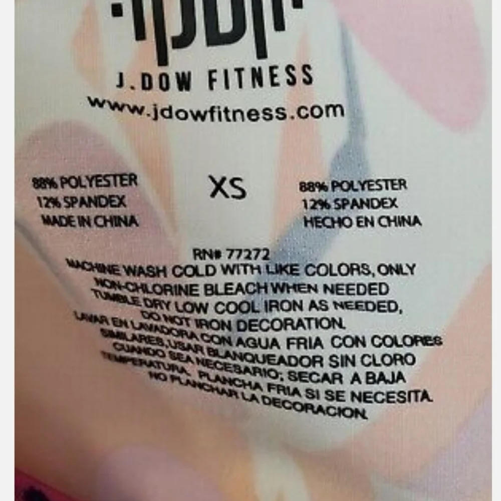 J Dow Fitness Black History Month Pink Geometric Active Crop Top Size XS NWT - Picture 4 of 5